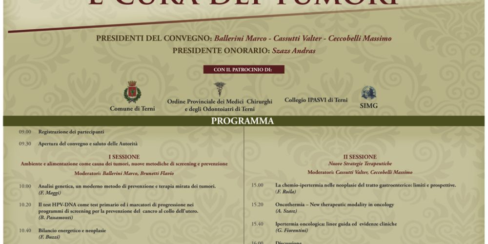 Convegno: Nuove frontiere in tema di prevenzione e cura dei tumori